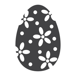 复活节彩蛋标志符号, 复活节和节日, 庆祝标志矢量图形, 一个白色背景上的固体图案, eps 10