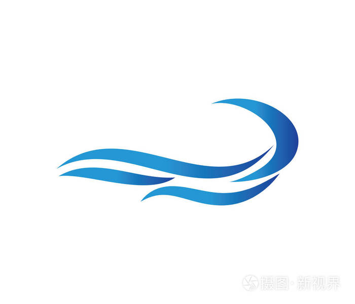 动态波浪海洋海浪家庭度假胜地帆船海洋巡航游的矢量标志设计