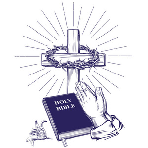 复活节.基督教手绘矢量插画素描的符号照片