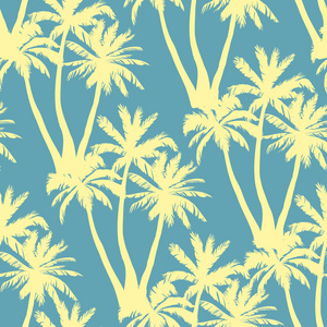 无缝热带棕榈图案。夏日无尽的手拉 vecto