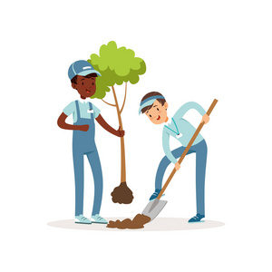 卡通志愿者.平面向量照片