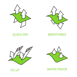Garmenrt 属性图标。防水防晒弹性透气膜防水防太阳荷花
