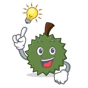 有一个想法榴莲吉祥物卡通风格照片