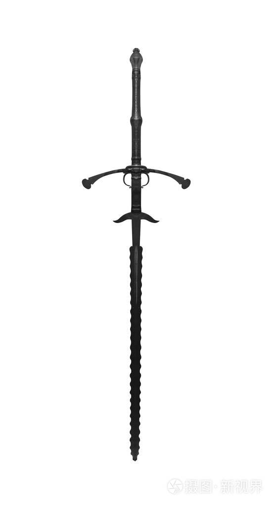 双手剑在白色上被隔离古代骑士重剑