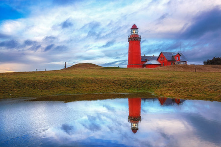 在 Vestjylland 的丹麦北海海岸的 Bovbjerg 共和