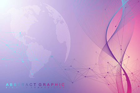 全局网络连接。网络和大数据交换在行星地球在空间。全球业务。矢量插图