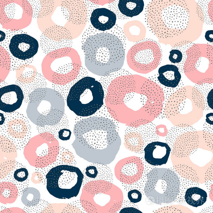 抽象无缝图案与手绘纹理.