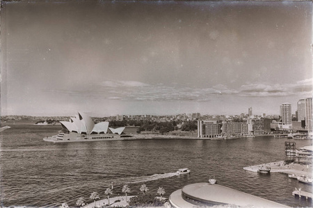 澳洲, 悉尼大约 2017年8月歌剧房子和小船