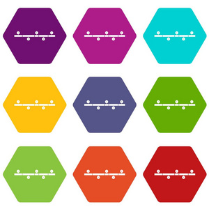 时间轴信息图标集颜色六面体
