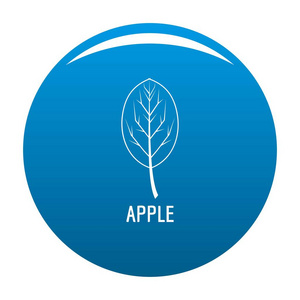 苹果叶子图标蓝色向量