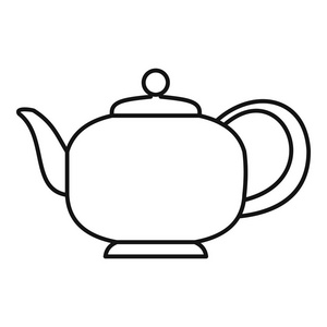 带手柄图标的茶壶, 轮廓样式