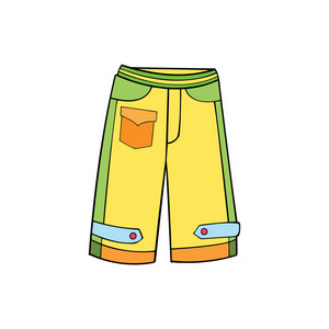 可爱的卡通裤在白色背景上为孩子们打印t恤彩色书有趣和友好的性格为