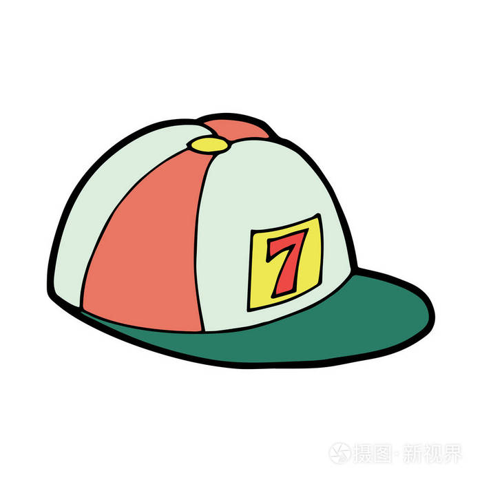 可爱的卡通帽白色背景为儿童打印t恤彩色书有趣和友好的性格为儿童