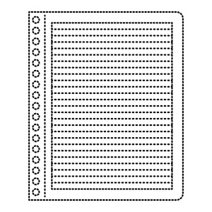 带黑色虚线轮廓线的笔记本纸
