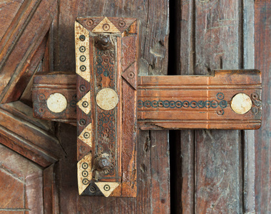 老门锁特写图片