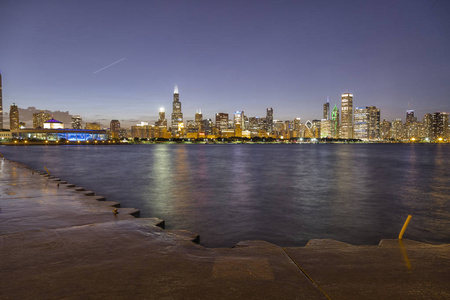 芝加哥天际线之夜