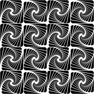 弯曲的花瓣图形无缝图案有节奏地重复黑色弯曲花瓣在白色背景上.照片