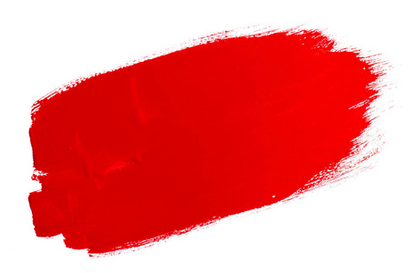 红色和黄色的水色颜料抽象的粗糙的颜料在白色水彩笔触上分离出来