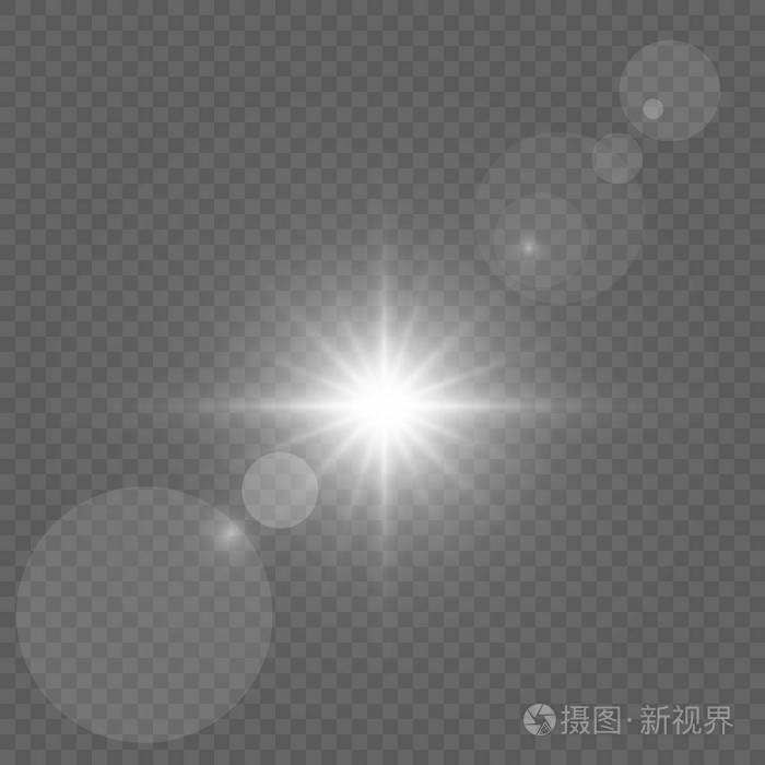 圆形发光光插图矢量透明阳光特效镜头光晕效果