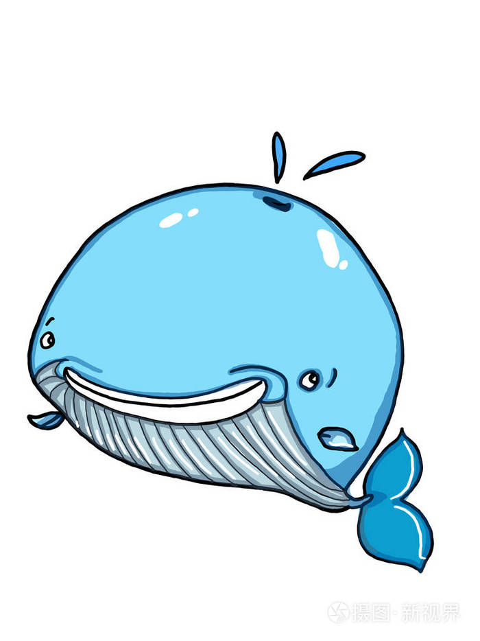 可爱的鲸鱼卡通插图