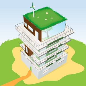 顶视图的建设插画