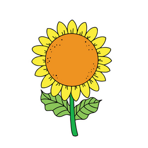 可爱的卡通向日葵白色背景为儿童打印t恤彩色书有趣和友好的性格为