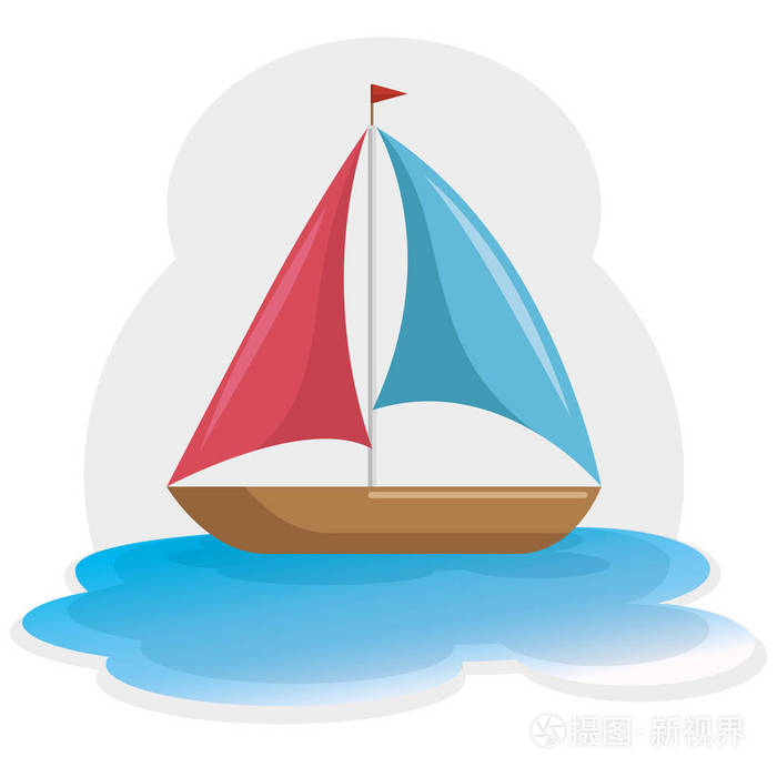 彩色帆船图标