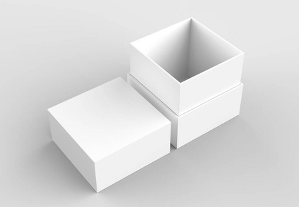 优雅的方块模拟在软灰色背景上孤立。3d 说明
