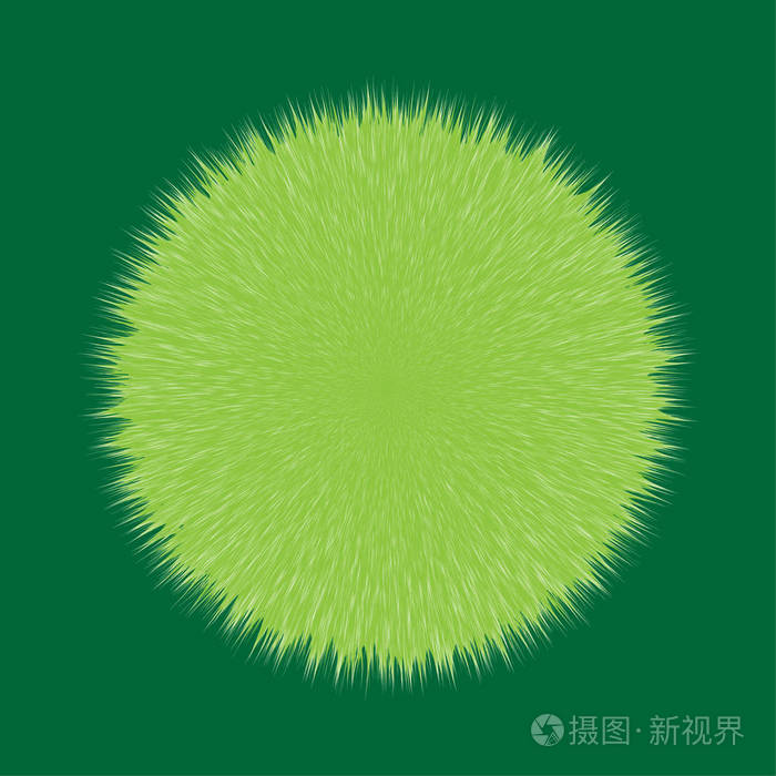 绿色蓬松矢量毛球