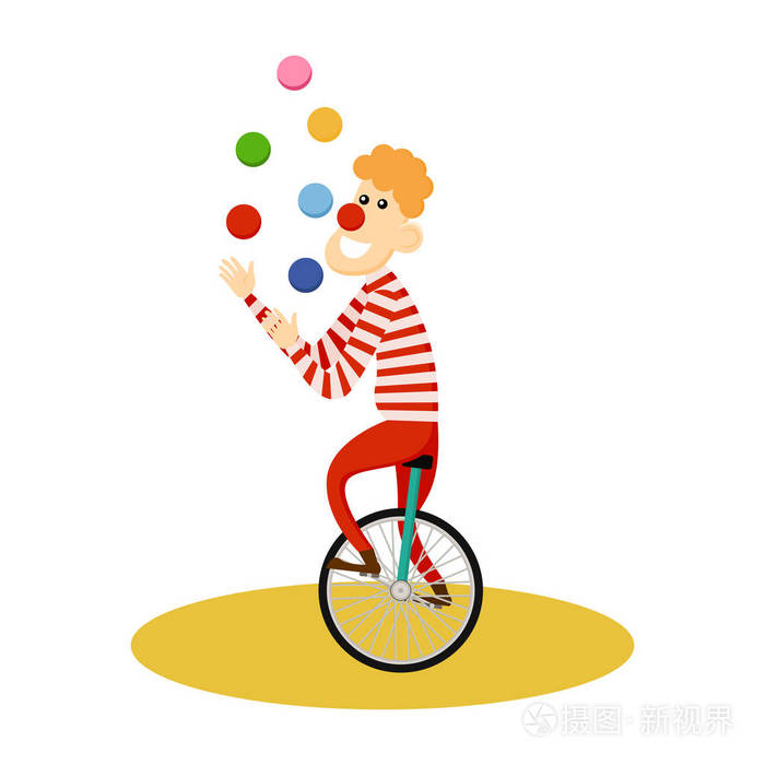 马戏团变戏法的图标马戏团杂耍演员的卡通插图矢量隔离复古显示网页的