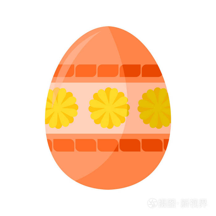 女性鲑鱼彩色复活节彩蛋插图