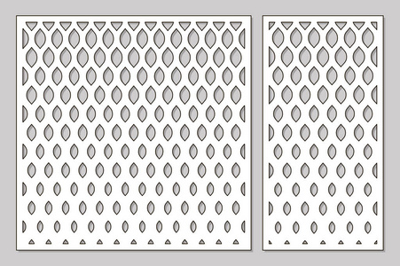 切割模板。经典几何图案激光切割设置比率 11, 12。矢量插图
