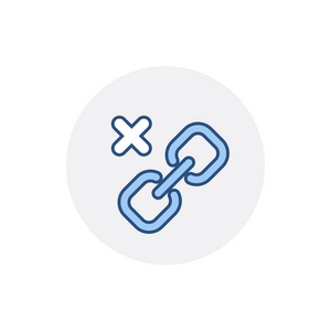 取消链超链接链接 web 链接 x 图标照片