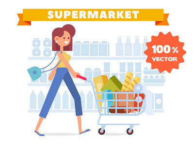 超市购物卡通图片