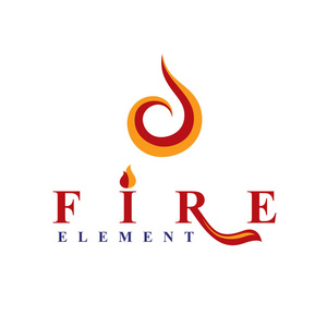 消防元素抽象标志，用作汽油公司标志。 油气矢量业务概念符号。