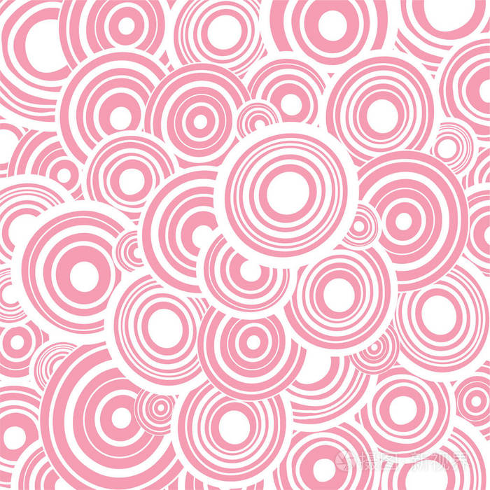 圆的抽象图形图案.几何粉白色矢量背景.