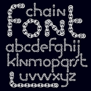 矢量英文字母集合..小写装饰字体创建使用连接链链接。