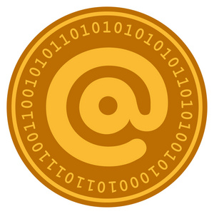 电子邮件符号数字硬币
