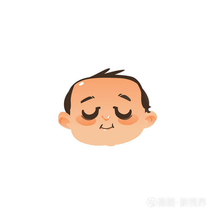 熟睡的婴儿脸头图标闭着眼睛