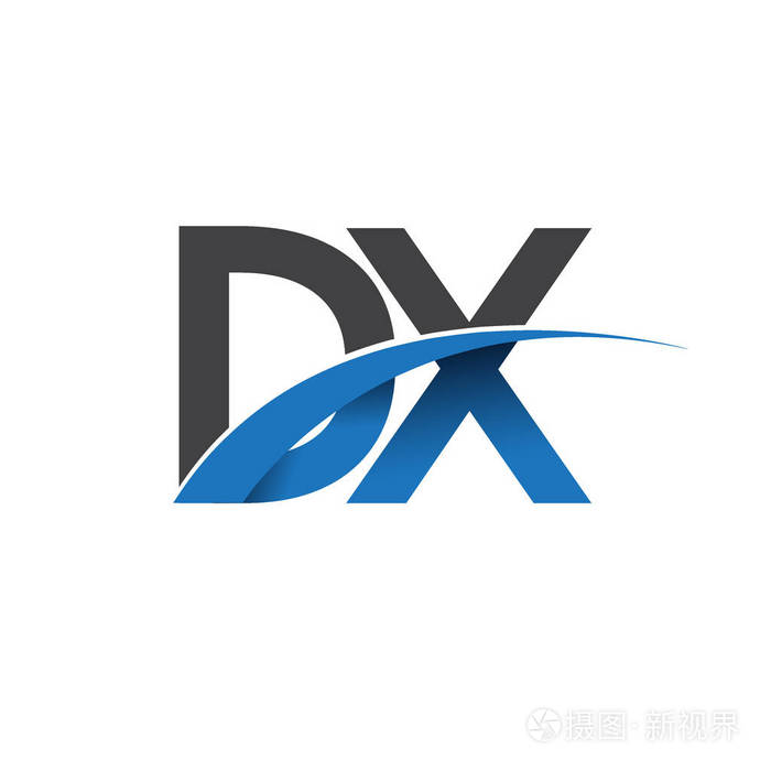 DX字母标志，为您的业务和公司的初始标志标识