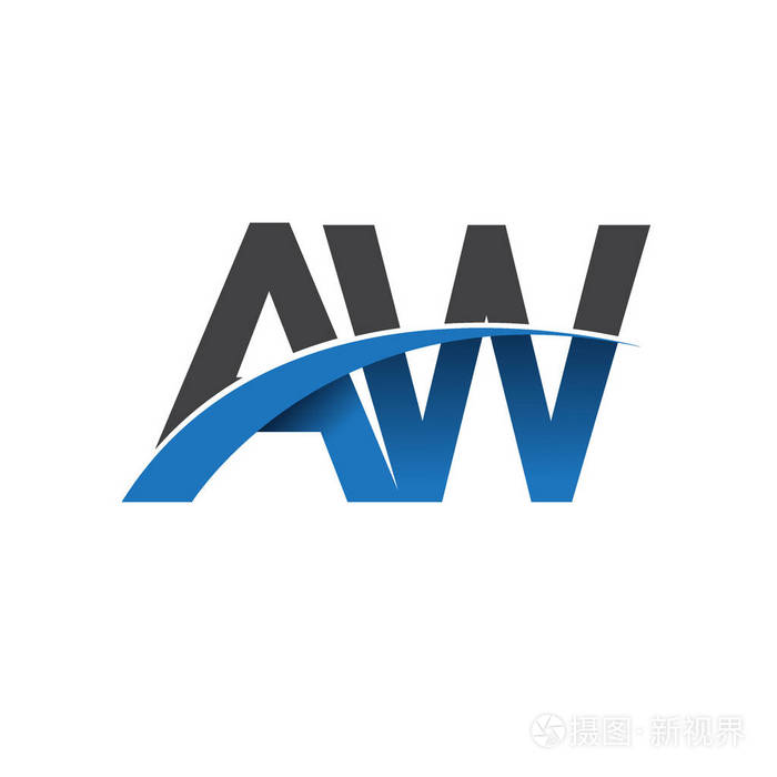 aw字母标志为您的业务和公司的初始标志标识