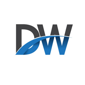 DW字母标志，为您的业务和公司的初始标志标识
