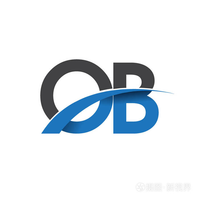 ob字母标志，为您的业务和公司的初始标志标识
