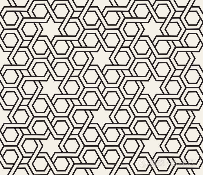 矢量无缝图案.现代时尚抽象质感.从条纹元素重复几何瓷砖