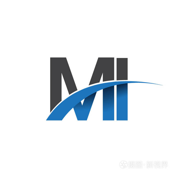 mi字母标志为您的业务和公司的初始标志标识