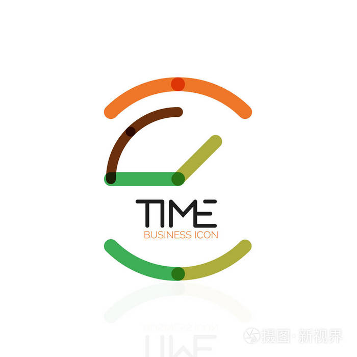矢量抽象徽标观念时间观念或时钟业务图标创意标识设计模板