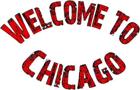 欢迎来到芝加哥文本标志插图