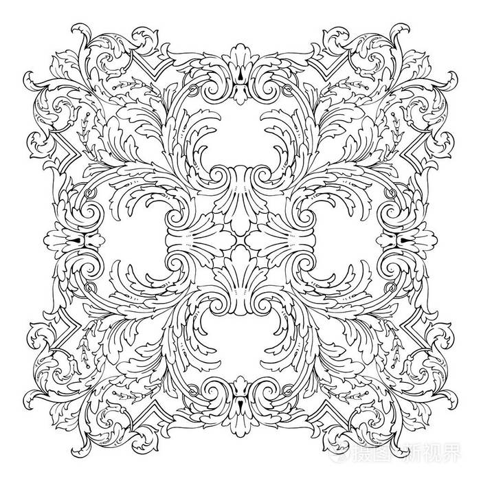 矢量巴洛克式的复古元素设计插画-正版商用图片118v9z-摄图新视界