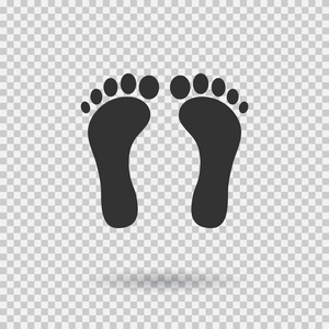 矢量的脚步声.扁平式.黑色剪影照片