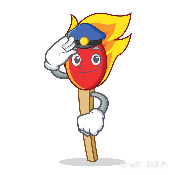 警察火柴棒人物卡通